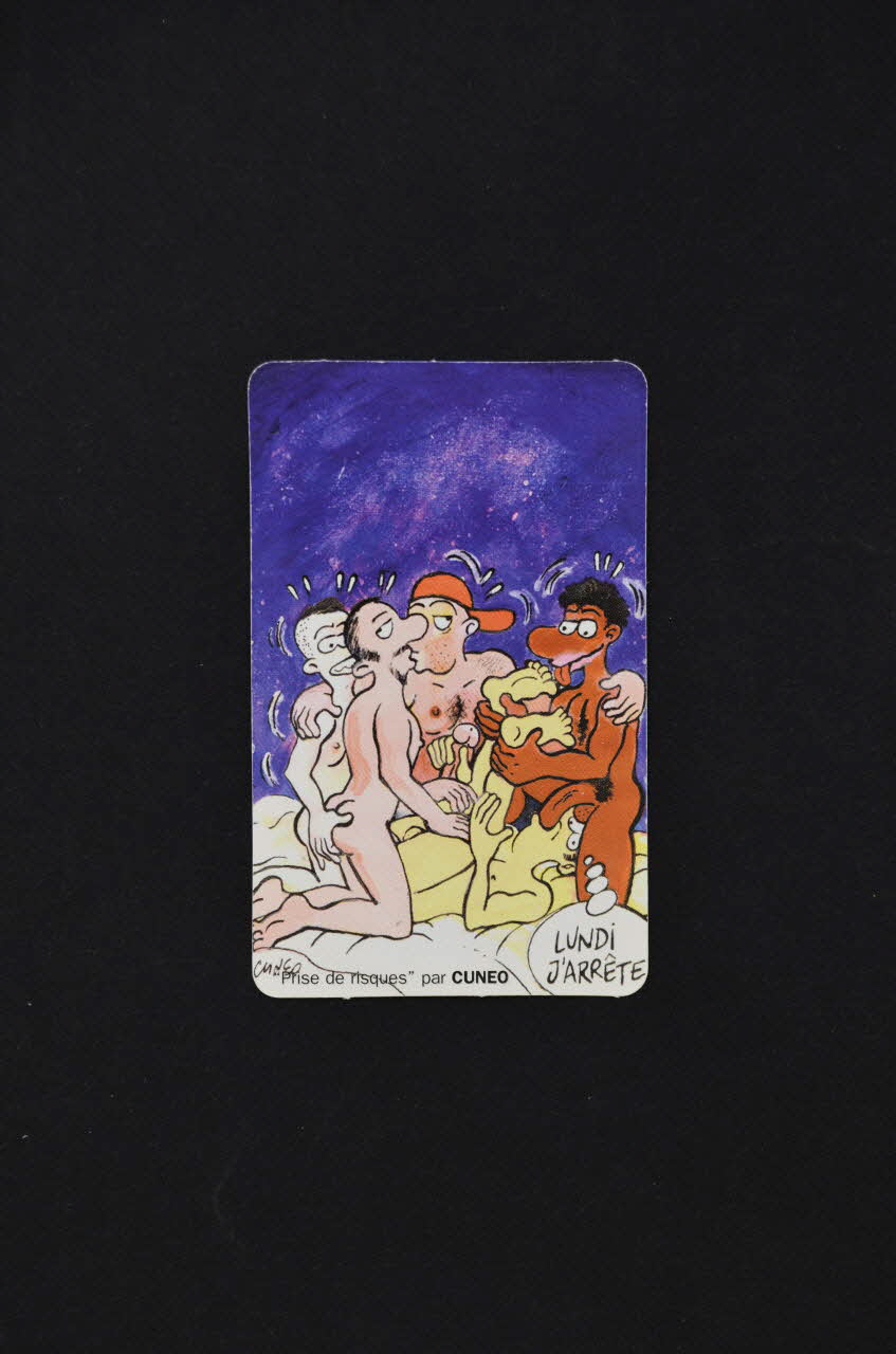 Sida Info Service - Ligne Azur Carte d'information "Prise de risques" par Cuneo / dépistage France 2001 2003.104.16 Photo Mucem