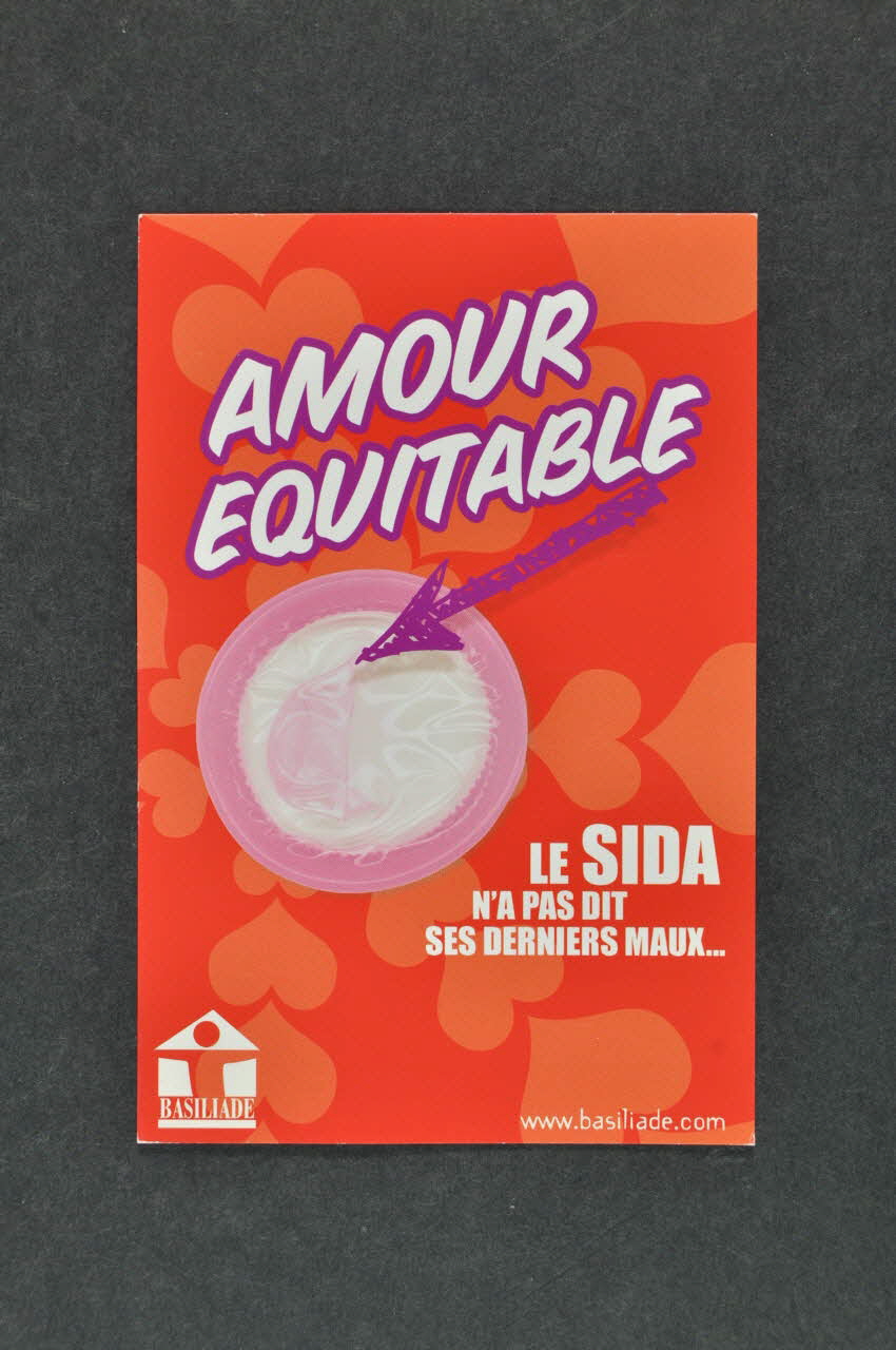Basiliade carte postale "Amour équitable. Le sida n'a pas dit ses derniers maux..." France 2005 2005.11.7 Photo Mucem