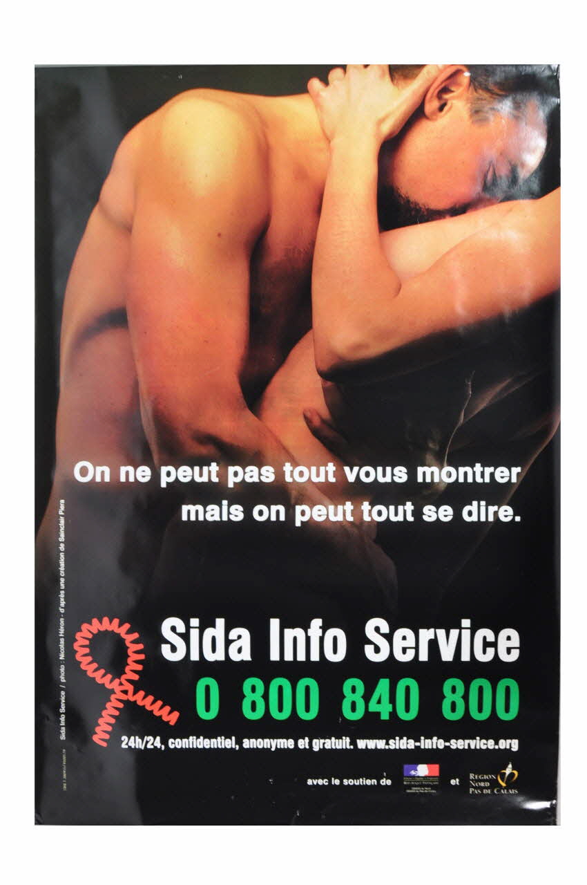 Sida Info Service - Ligne Azur affiche "On ne peut pas tout vous montrer mais on peut tout se dire" France 2003 2003.104.20 Photo Mucem