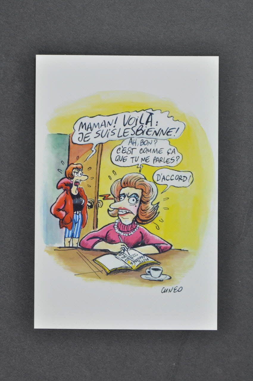 Sida Info Service - Ligne Azur carte "Maman ! Voilà : je suis Lesbienne !" (Cunéo) France 2000 2003.104.22 Photo Mucem