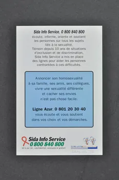 Sida Info Service - Ligne Azur carte "Maman ! Voilà : je suis Lesbienne !" (Cunéo) France 2000 2003.104.22  Photo Mucem