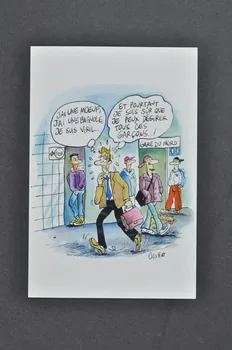 Sida Info Service - Ligne Azur carte "Gare du Nord/ J'ai une moeuf, j'ai une bagnole, je suis viril... Et pourtant je suis sûr que je peux désirer tous ces garçons... !" (Cunéo) France 2000 2003.104.23  Photo Mucem