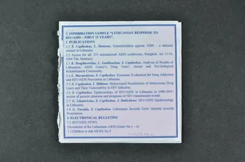 Lietuvos Aids Center CD-ROM "Lithuanian response to HIV/AIDS - First 15 years. Publications. Electronic Bulletin" (Réponse lituanienne au VIH/sida. Les premiers 15 ans. Publications. Bulletin électronique) Lituanie 2004 2005.113.4.1-2 Photo Mucem