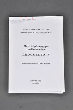 Sida Info Doc Suisse Dossier "Matériel pédagogique du dessin animé Droguestory" Lorraine, France 1991 2004.119.167 Photo Mucem