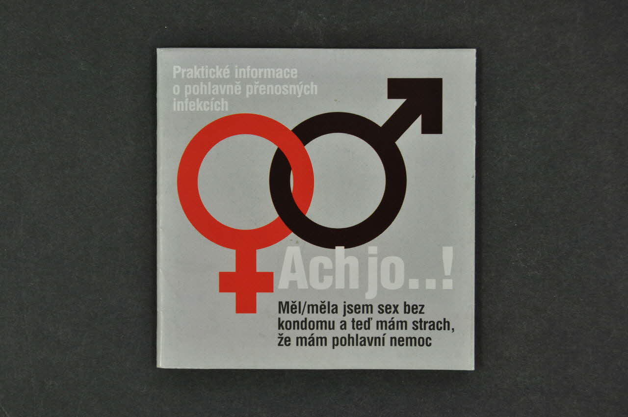 Narodni Program Boje Proti Aids / SZU Dépliant "Praktické informace o pohlavnê prenosnych infekcich / Achjo..!" République Tchèque 2004 2005.114.16  Photo Mucem