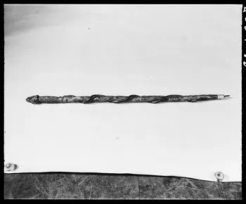 photographie Bâton de berger sculpté au couteau. "Tour de France 1952" Ph.1992.1.398  Photo
