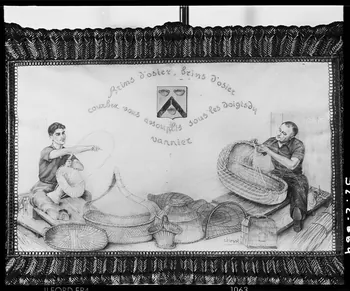 photographie "Brins d'osier… Courbez-vous…". Dessin de E. Chimot, daté aux alentours de 1925. Au crayon, légèrement colorié Ph.1992.2.664  Photo