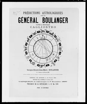 photographie "Prédictions… Sur le Général Boulanger". Humour politique. Estampe datée aux alentours de 1890. Typographie noir et blanc Ph.1992.2.752  Photo