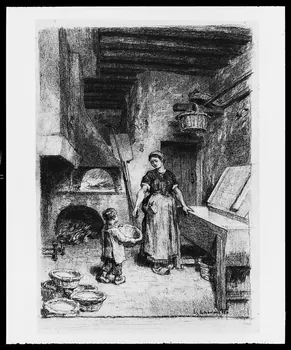photographie "Le pain". Dessin au fusain. Illustration de L. Lhermitte pour "La vie rustique", de A. Theuriet. daté aux alentours de 1888 Ph.1992.2.755  Photo