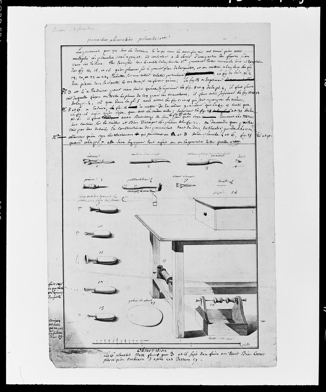 photographie Illustration d'un panachier et plumassier. Dessin préparatoire à l'encyclopédie, daté aux alentours de 1750 Ph.1992.2.795  Photo