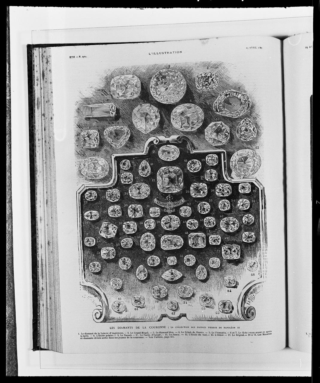 photographie "La collection de fausses pierres de Napoléon III". In : "L'Illustration", numéro du 23 avril 1887 Ph.1992.39.1  Photo
