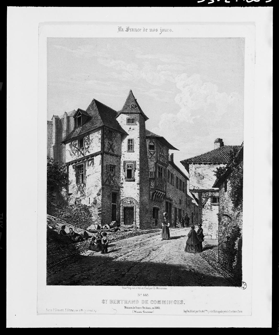 Hervé Jézéquel photographie St bertrand de comminges... Lithographie coloriée Sinneth ed Midi-Pyrénées, France 1993 Ph.1993.2.103  Photo
