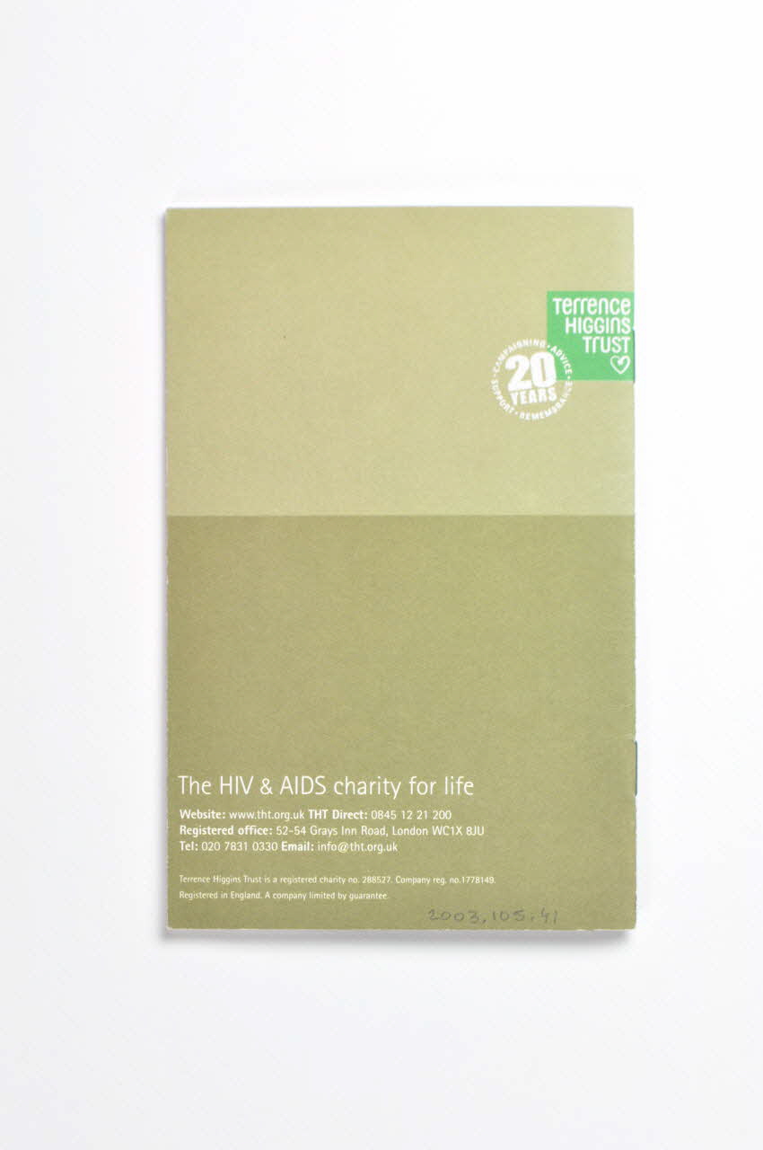 Terrence Higgins Trust BROCHURE "Pensez-vous faire un test de dépistage du VIH? A quoi vous attendre?" Grande Bretagne 2002 2003.105.41 Photo Mucem