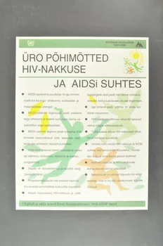 Estonian Association Anti Aids affiche "Üro Pöhimôtted HIV-Nakkuse" Estonie 1994 2005.115.1 Photo Mucem