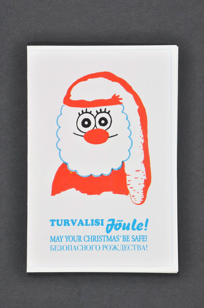 carte de Noël "Turvalisi Joule !" (Que votre Noël soit sans risques !) (en estonien, anglais et russe) 2005.115.10 Photo Mucem