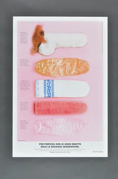 affiche "Per fortuna non si sono ridotte solo le distanze geografiche" (Heureusement, ce ne sont pas seulement les distances géographiques qui sont réduites) 2004.119.221 Photo Mucem