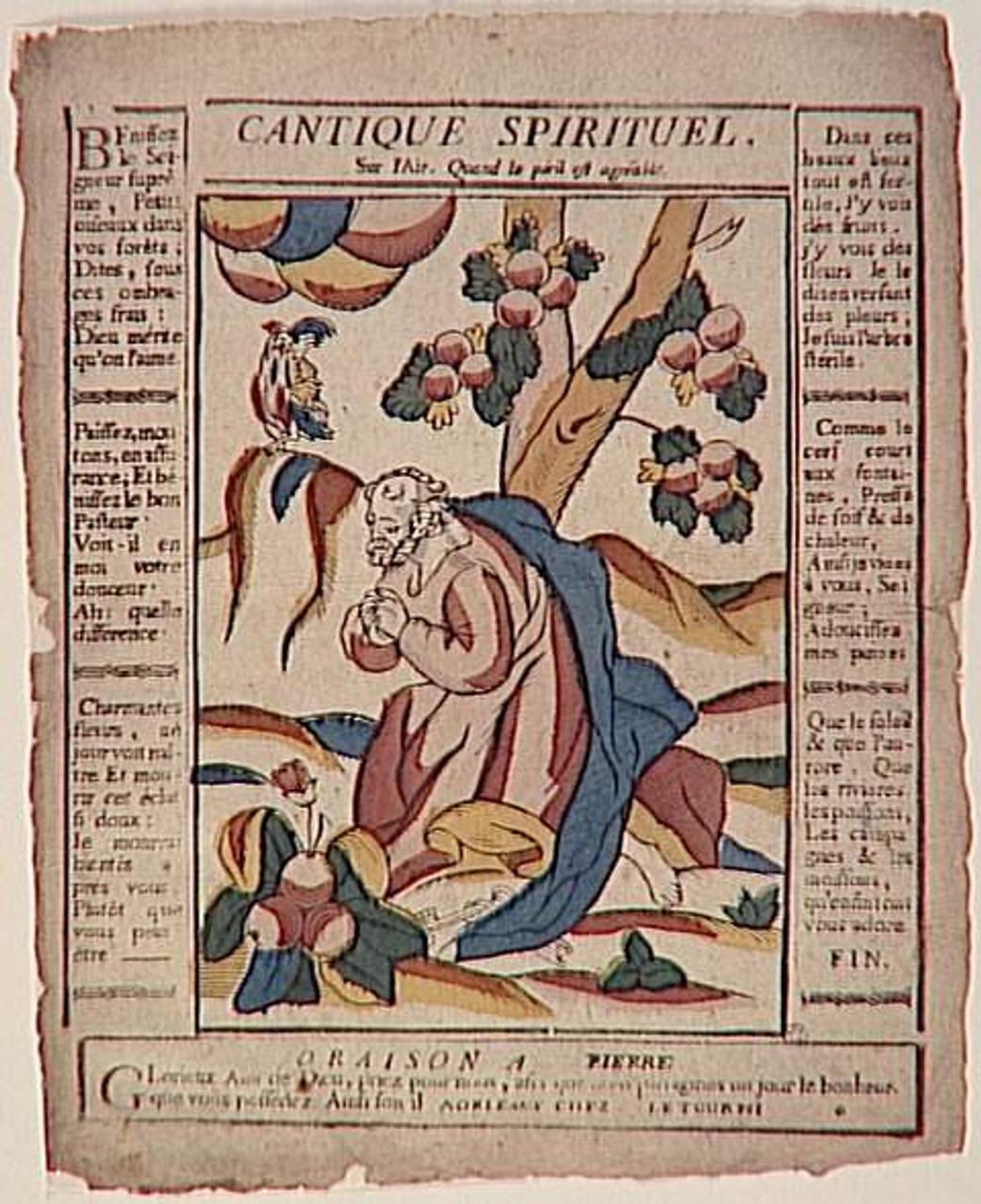Pierre Paul Rubens ; Jean-Baptiste Letourmy imagerie ancienne CANTIQUE SPIRITUEL.  ORAISON A PIERRE Orléans 1800 1965.75.794 Photo Mucem