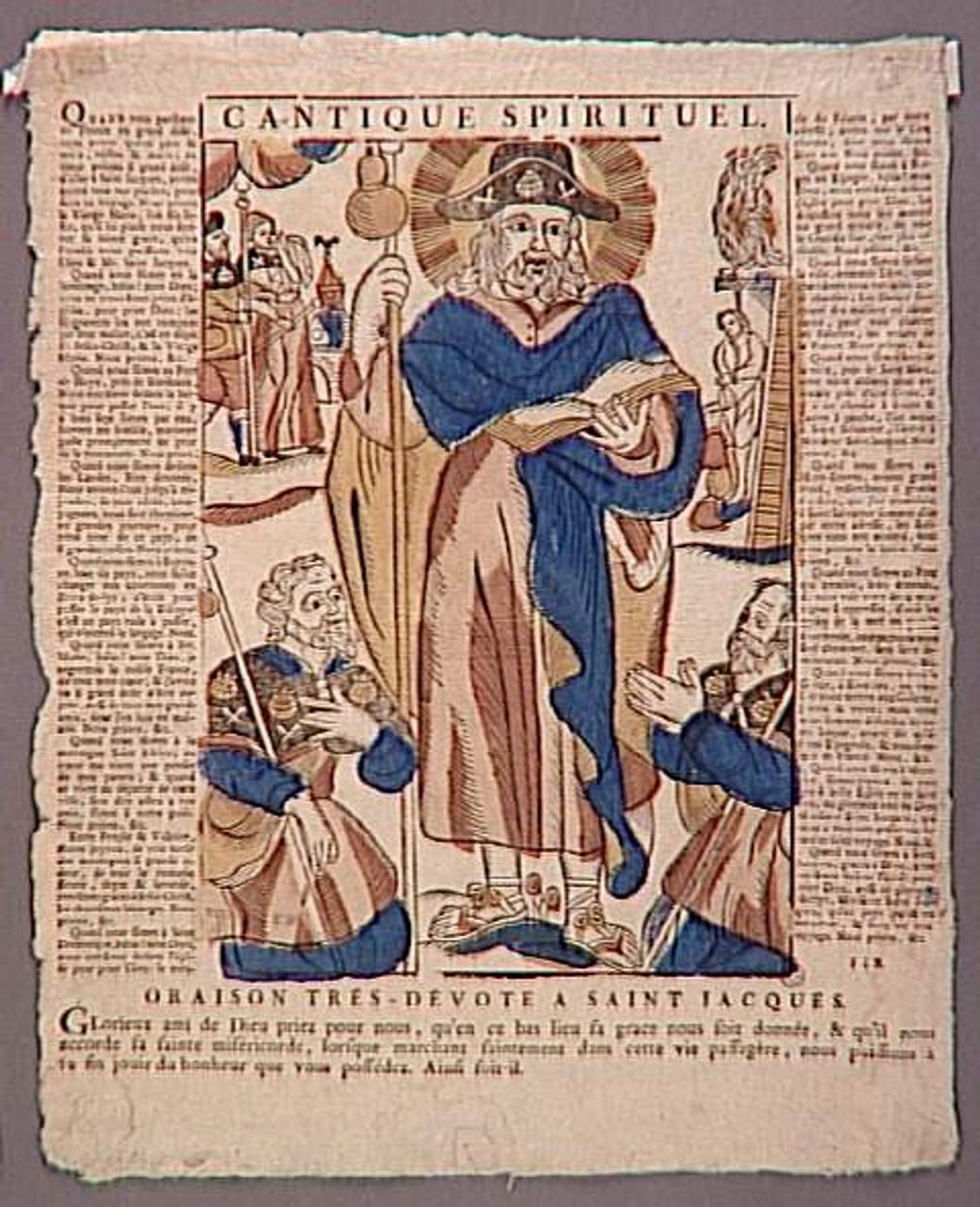 imagerie ancienne CANTIQUE SPIRITUEL.  ORAISON TRES-DEVOTE A SAINT JACQUES. 1953.12.39 Photo Mucem