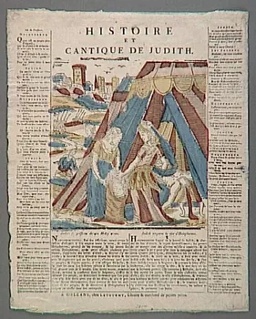 Jean-Baptiste Letourmy imagerie ancienne HISTOIRE  ET  CANTIQUE DE JUDITH. Centre-Val de Loire, France 1800 1955.9.17  Photo Mucem