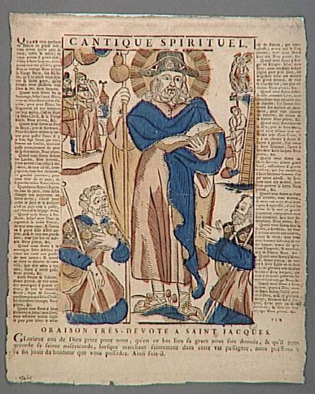 imagerie ancienne CANTIQUE SPIRITUEL.  ORAISON TRES - DEVOTE A SAINT JACQUES. 1956.120.6 Photo Mucem