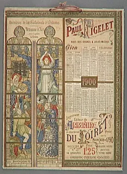 Galland Jacques ; Paul Pigelet calendrier Verrières de la Cathédrale d'Orléans  Jehanne d'Arc  dans la prison  de Rouen Orléans 1900 1993.2.137 Photo Mucem