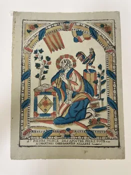 Jacques-Pierre Garnier-Allabre imagerie ancienne ST. PIERRE PRINCE DES APOSTRE PRIEZ POUR nous Chartres 1805-1828 1951.72.14 Photo Mucem