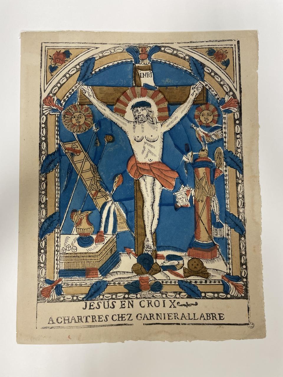 Jacques-Pierre Garnier-Allabre imagerie ancienne JESUS EN CROIX Chartres 1805-1828 1951.79.51 Photo Mucem