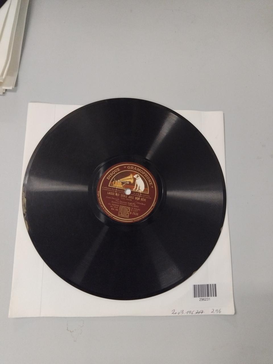 disque 78 tours Je sens en moi 2003.196.296 Photo Mucem