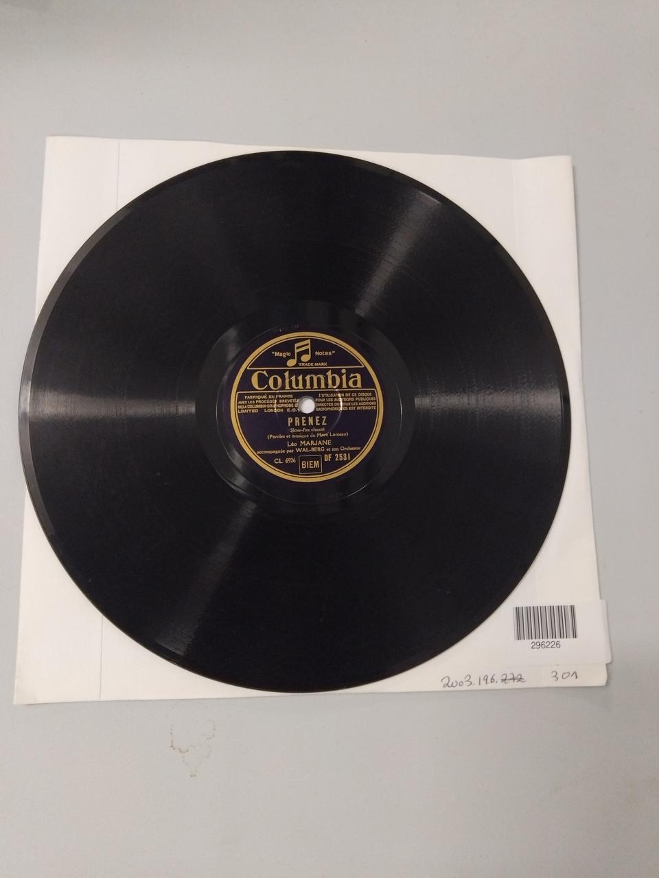 disque 78 tours Etait-ce la pluie 2003.196.301 Photo Mucem