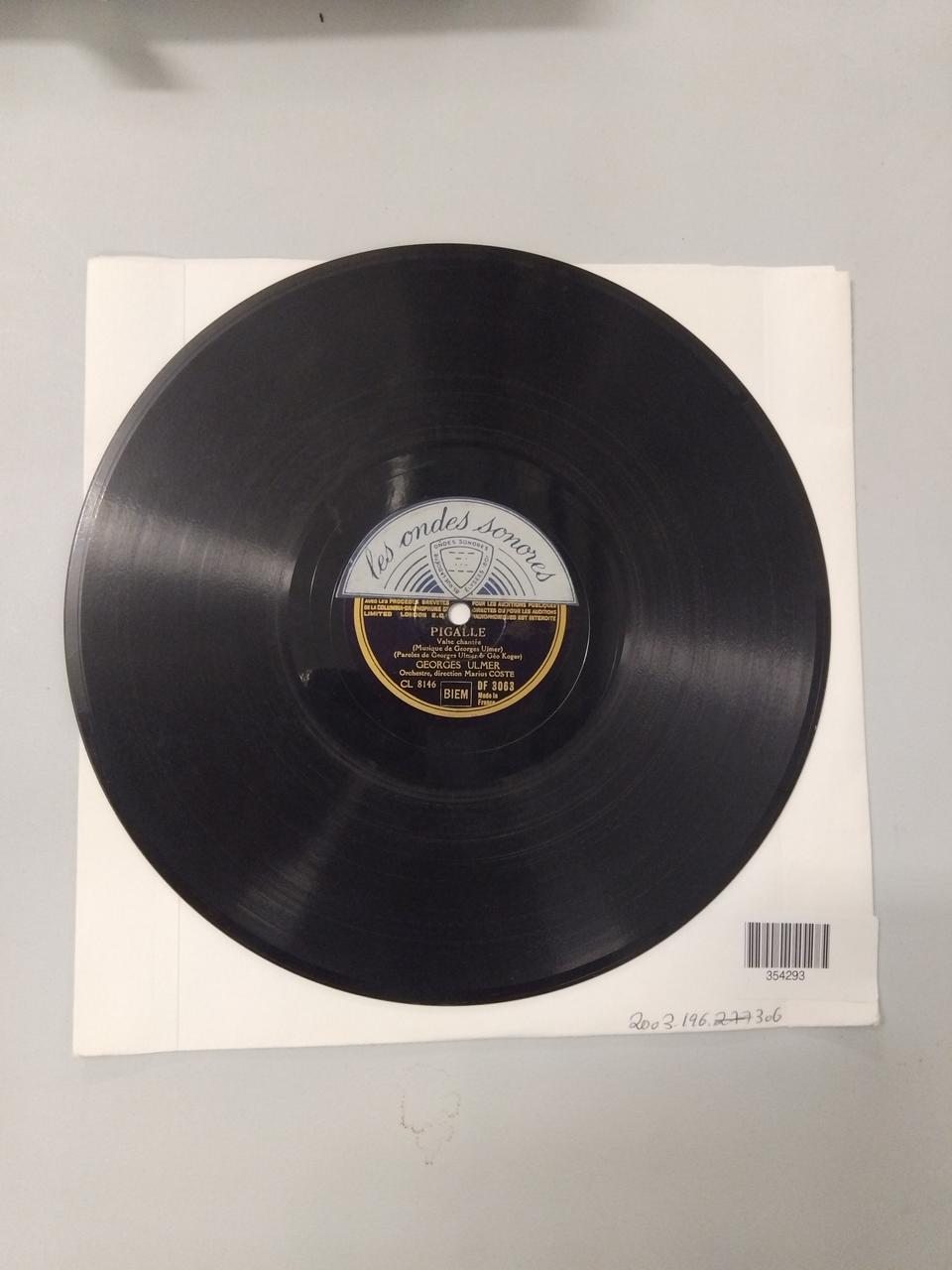 disque 78 tours Pigalle 2003.196.306 Photo Mucem