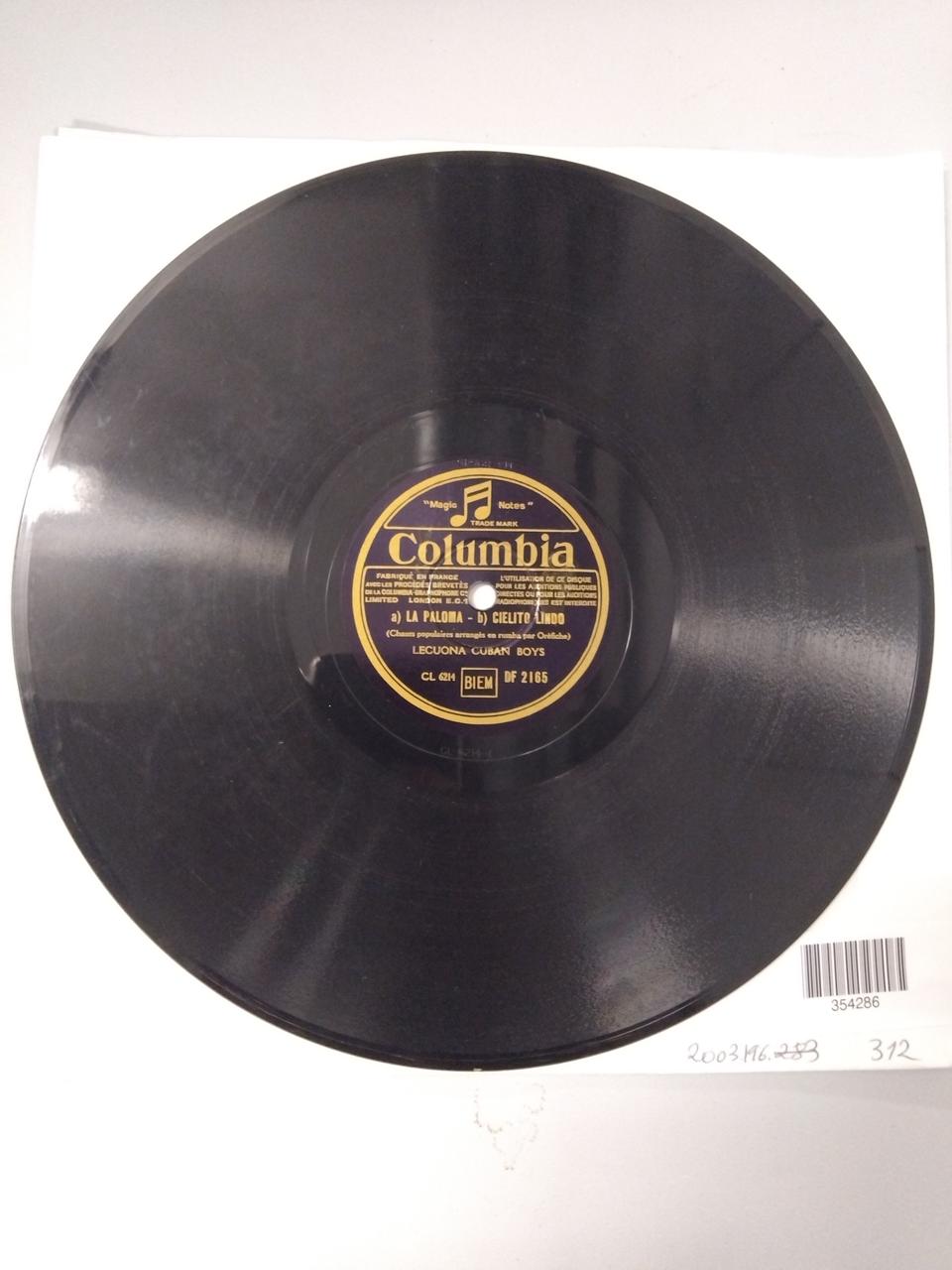 disque 78 tours Cielito lindo 2003.196.312 Photo Mucem