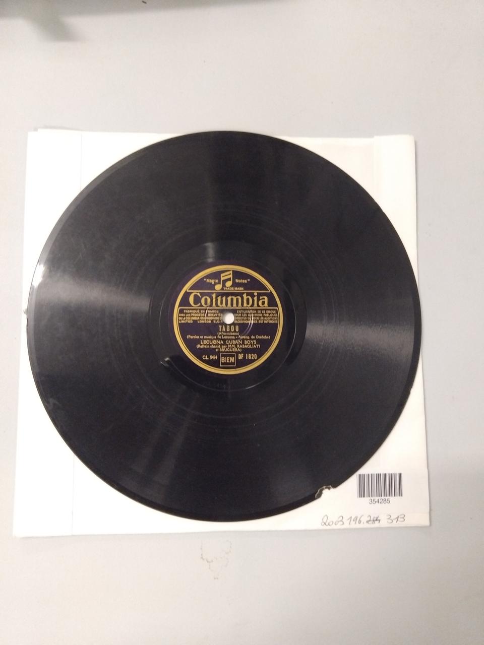 disque 78 tours Tabou 2003.196.313 Photo Mucem