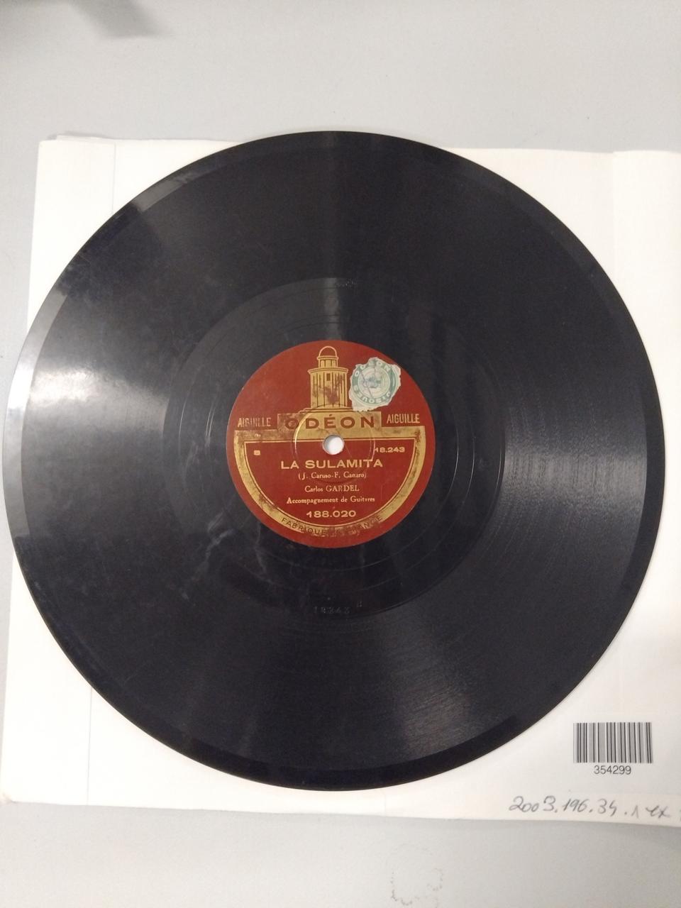 disque 78 tours La sulamita 2003.196.34.1 Photo Mucem