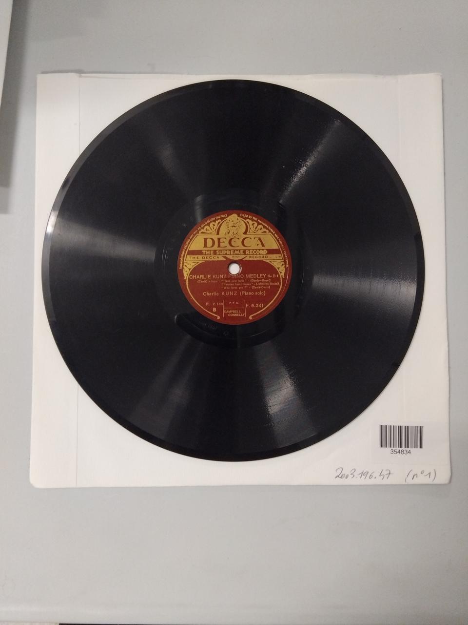 disque 80 tours There's a small hotel 2003.196.47.1 Photo Mucem