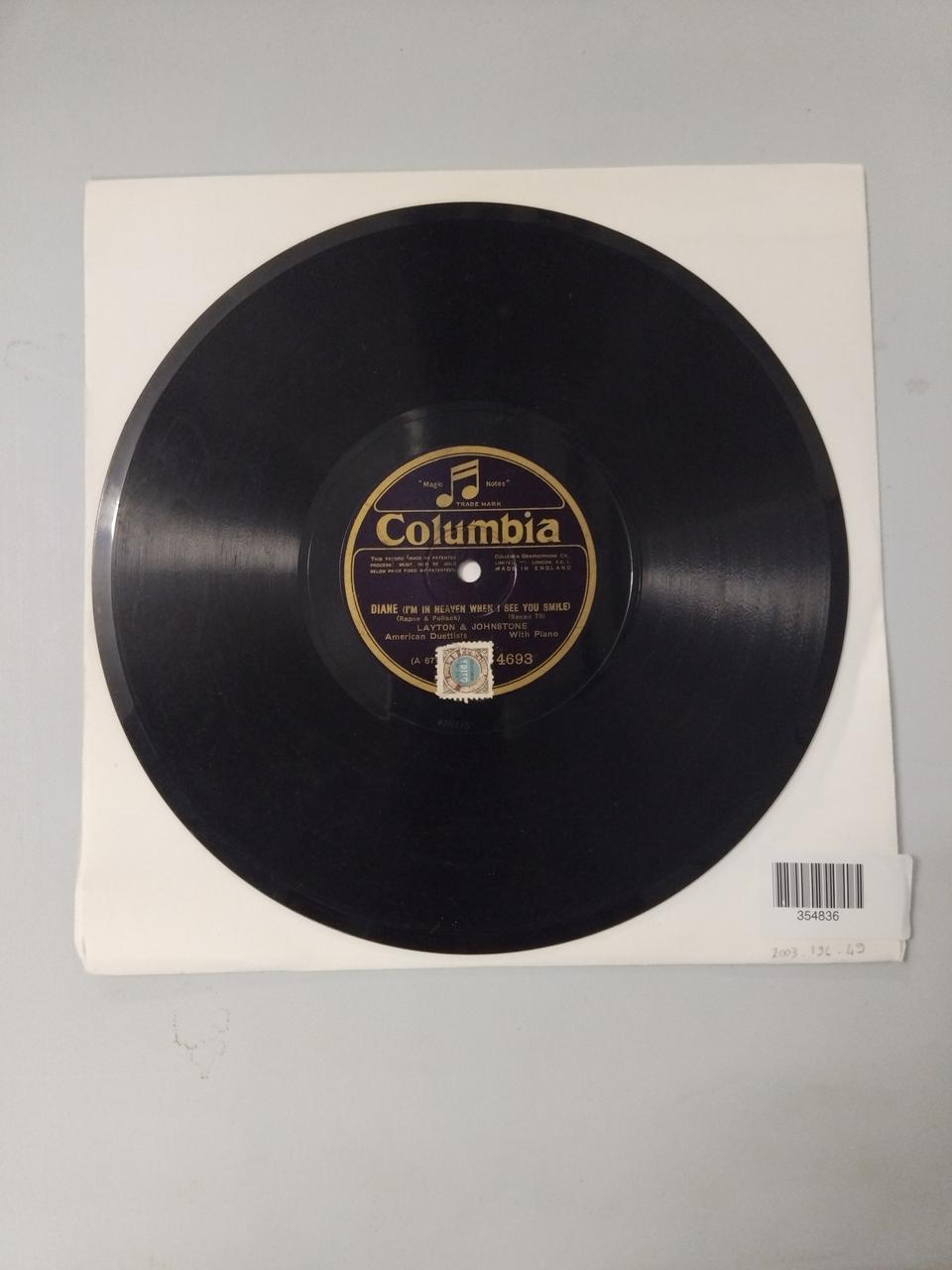 disque 78 tours Diane 2003.196.49 Photo Mucem