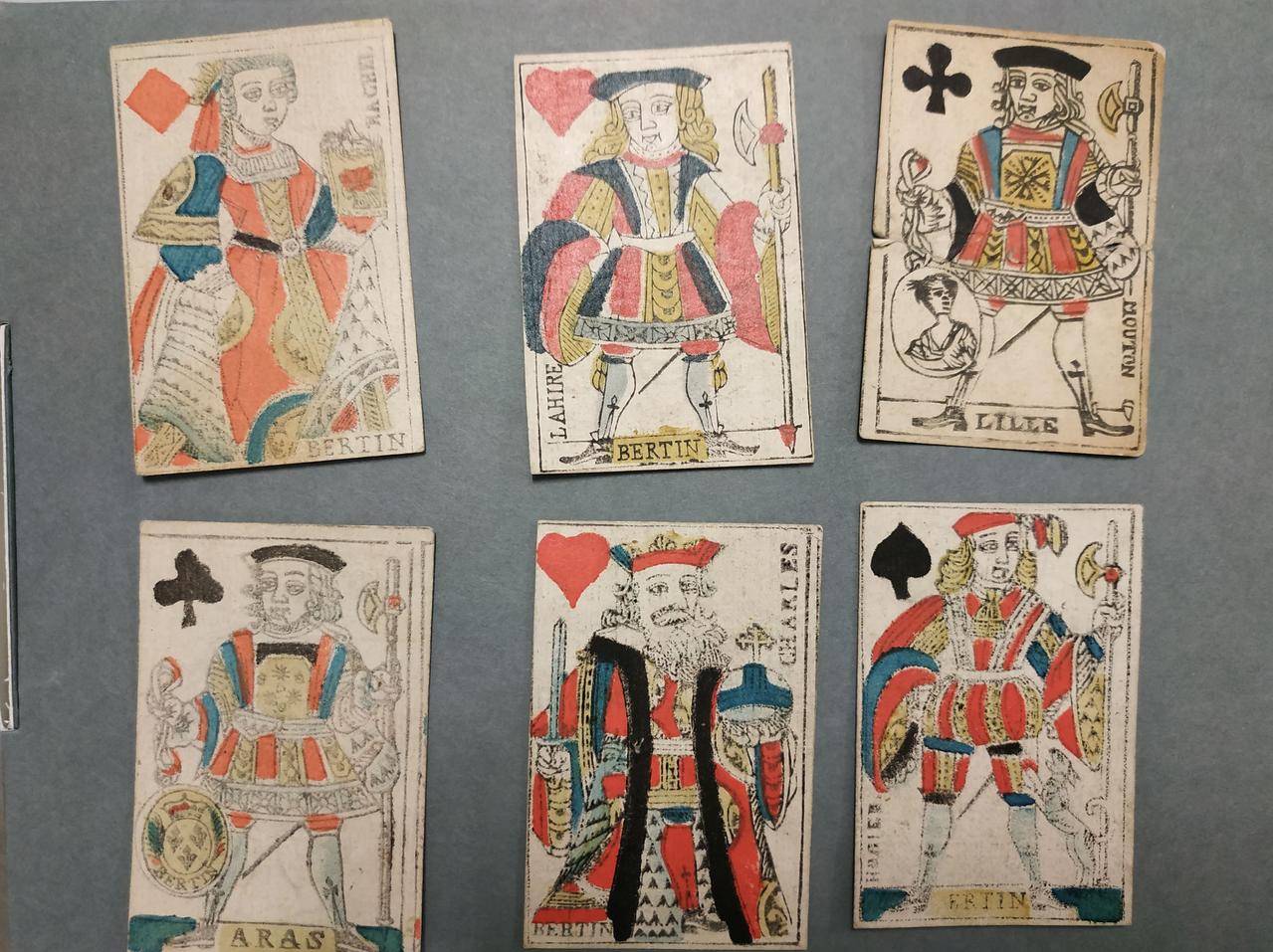 Bertin cartes à jouer jeu au portrait de Paris 1775 1970.141.20.1-6 Photo Mucem