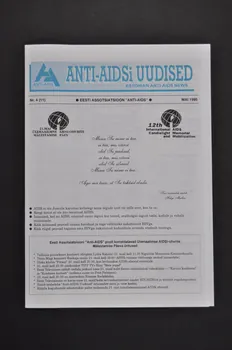 Estonian Association Anti Aids Bulletin associatif "Anti-AIDSi Uudised" (Estonian Anti-Aids News), n°4 (11), mai 1995 / "12th International AIDS Candlelight Memorial and Mobilization" Estonie 1995/5 2005.115.38 Photo Mucem