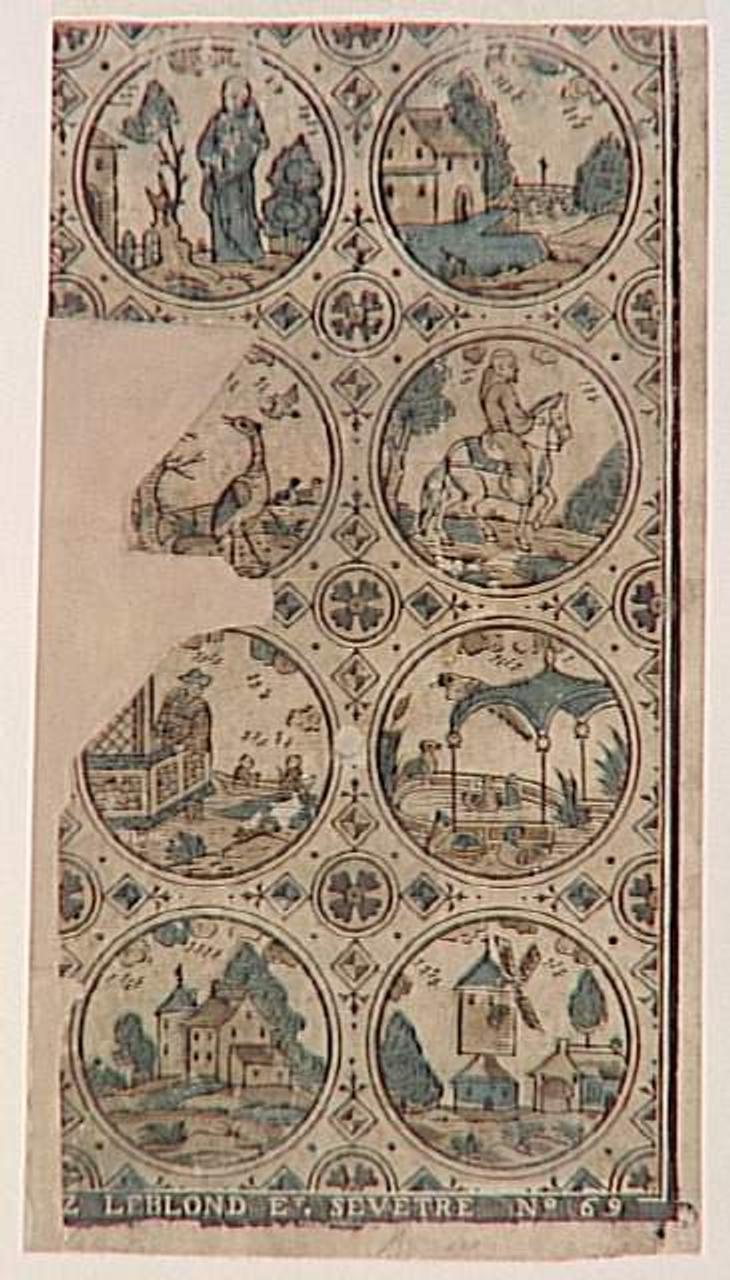 Leblond Jean ; Sevestre Jean Baptiste imagerie ancienne Dominoterie à décor chinois Orléans 1751-1771 1979.40.4 Photo RMN-Grand Palais (Mucem)