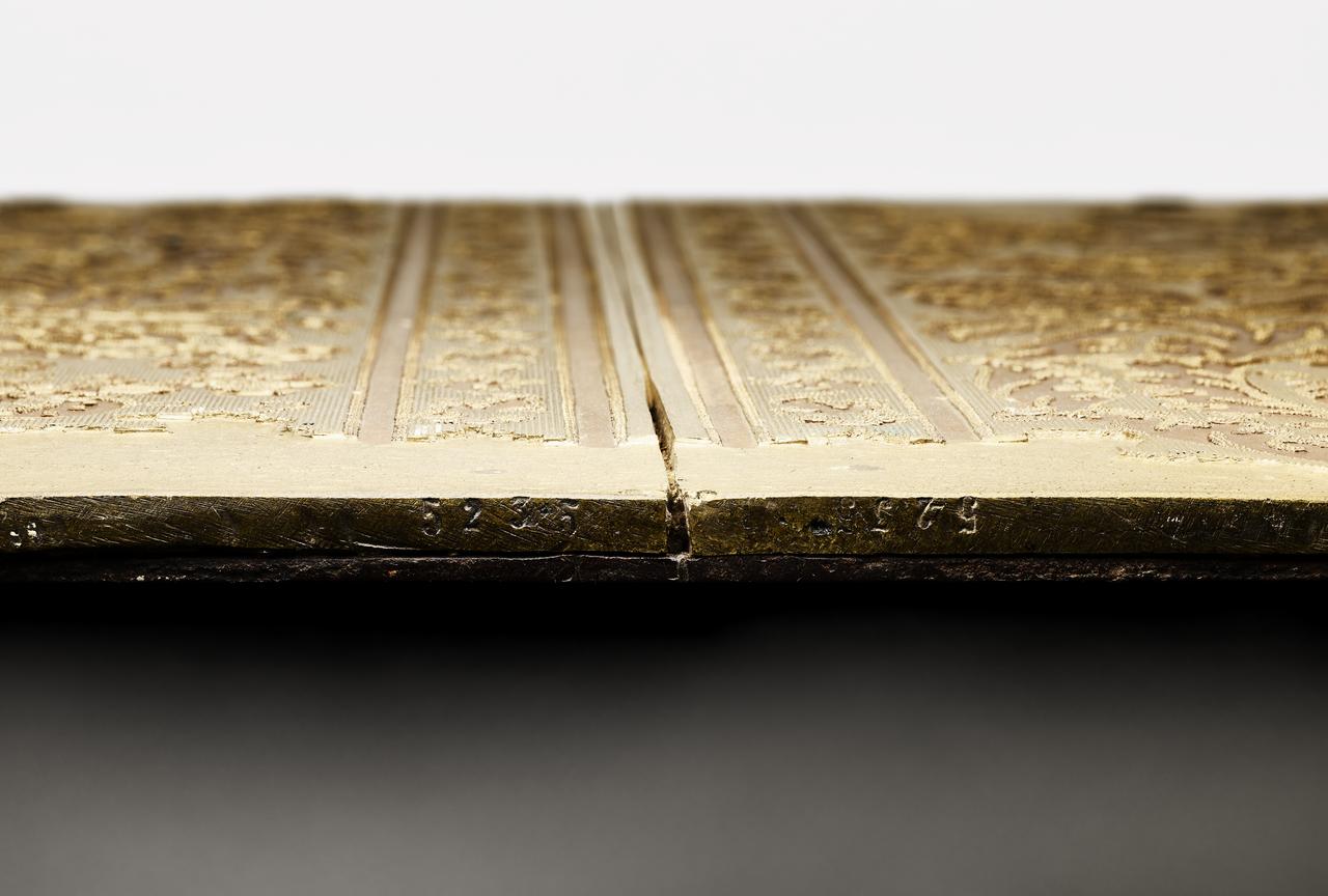 Manufacture Paul Balin planche d'impression pour papier peint plaque pour frapper les tissus Ile-de-France, France 1863-1898 1950.55.1 Photo Mucem / Marianne Kuhn