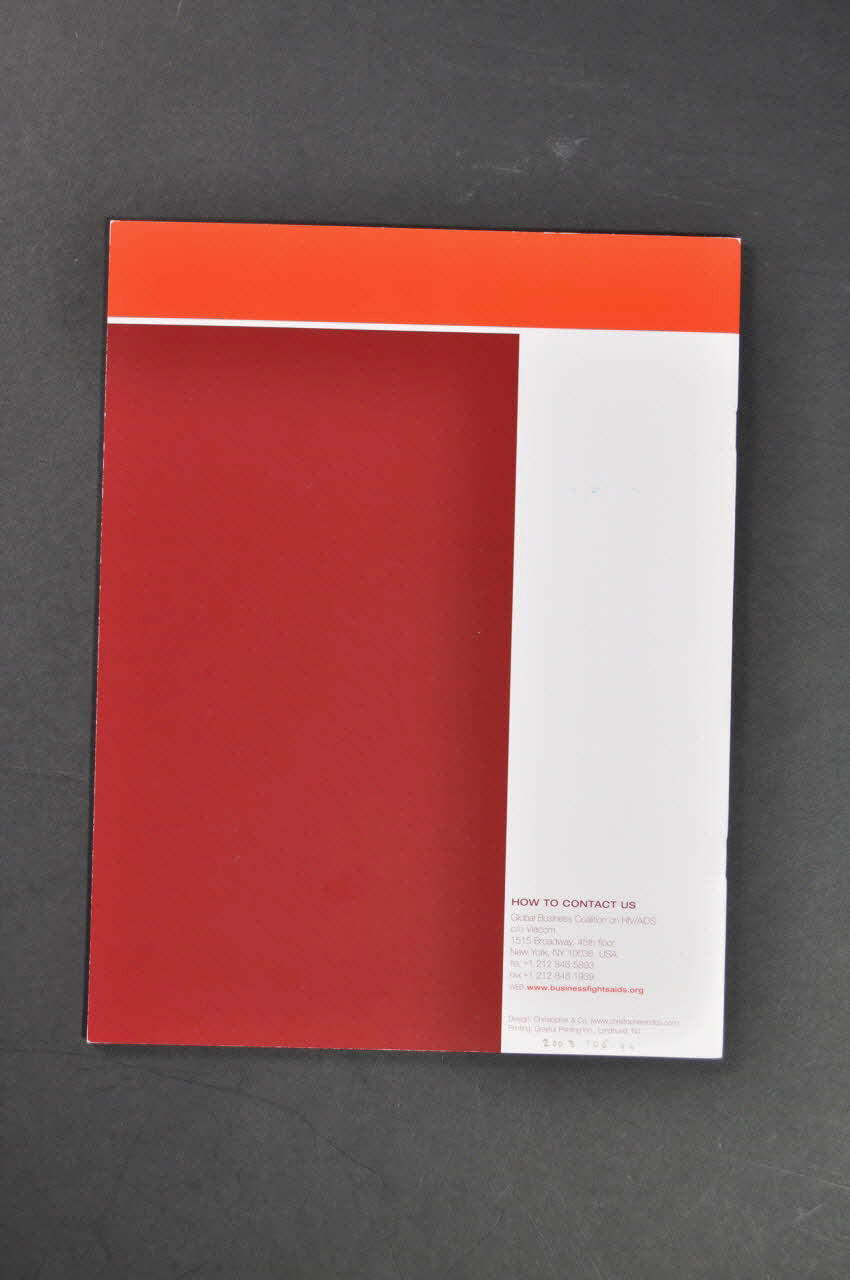 BROCHURE "Leading the business fight against HIV/AIDS" (Conduire le combat des entreprises contre le VIH/Sida) 2003.106.44 Photo Mucem