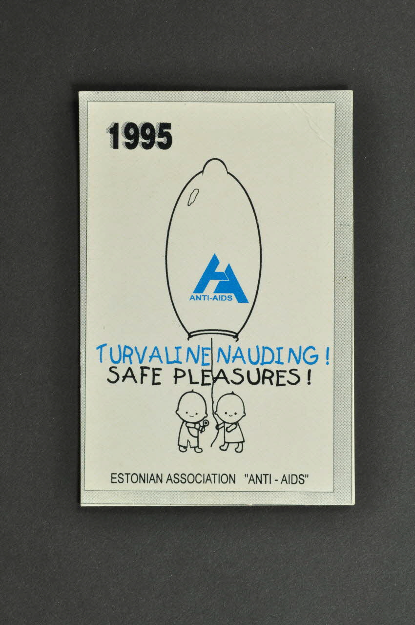 Estonian Association Anti Aids calendrier "Turvaline Nauding !" Safe Pleasures" (Plaisirs sans risque) Estonie 1995 2005.115.6 Photo Mucem