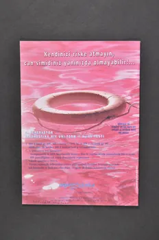 Aids  Savasim Dernegi (Aids Prevention  Society) Bulletin associatif "AIDS Savasim Bulteni", haziran 2000, n° 34 / Kendinizi riske atmayin,can simidiniz yaninizda olmayabilir !..." (traduction) Turquie 2000 2005.116.12 Photo Mucem