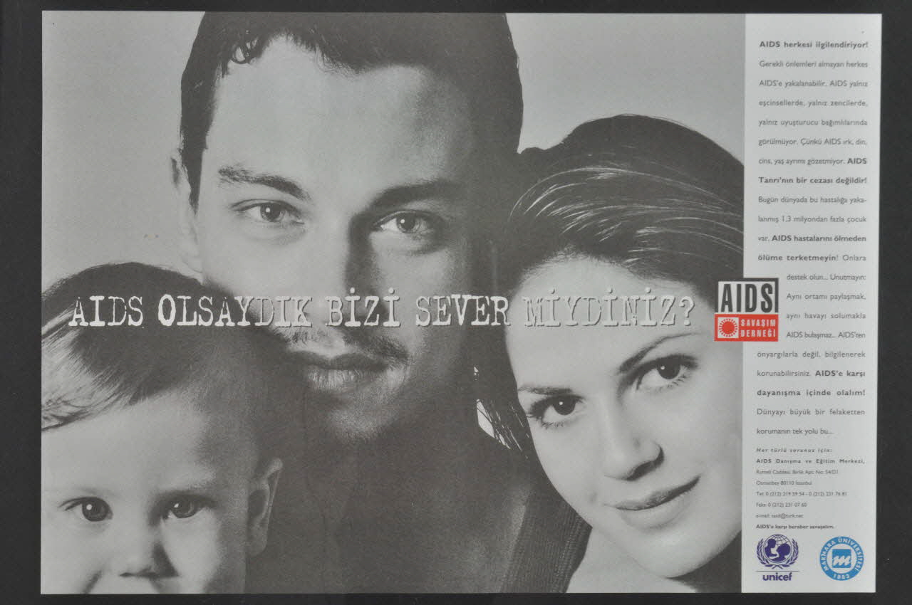 affiche "AIDS Olsaydik Bizi sever miydiniz ?" 2005.116.3 Photo Mucem