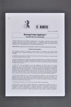 AIDES tract "Envoyé très spécial ! Du parti pris au mensonge" France 2005/3/11 2005.117.23  Photo Mucem