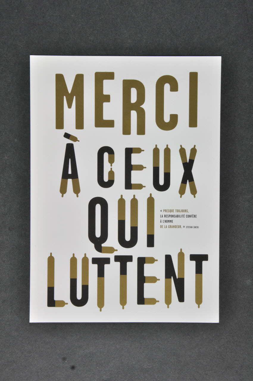 C.R.I.P.S Ile de France carte de voeux "Merci à ceux qui luttent" France 2004/12 2005.117.25 Photo Mucem