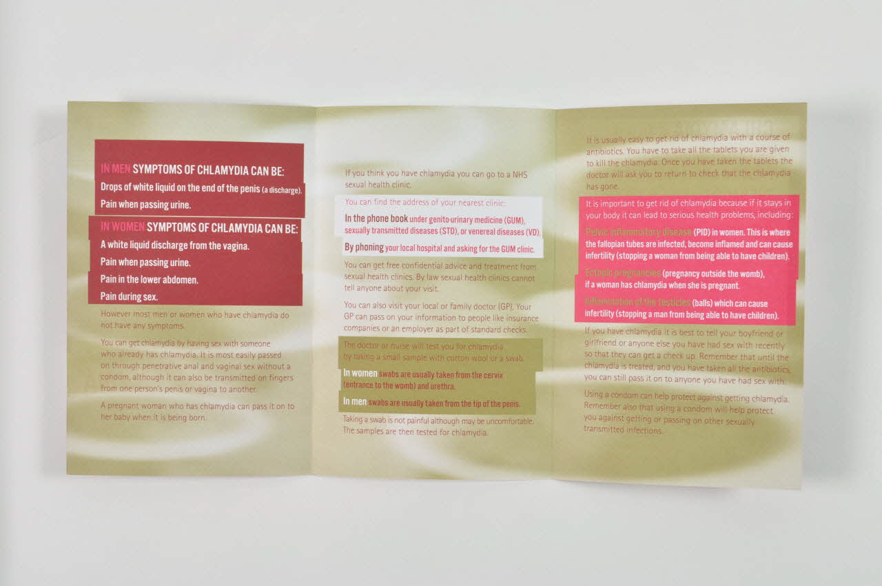 BROCHURE " Sexually transmitted infections : Dealing with Chlamydia" (Infections sexuellement transmissibles : chamydia 2003.107.37  Photo Mucem