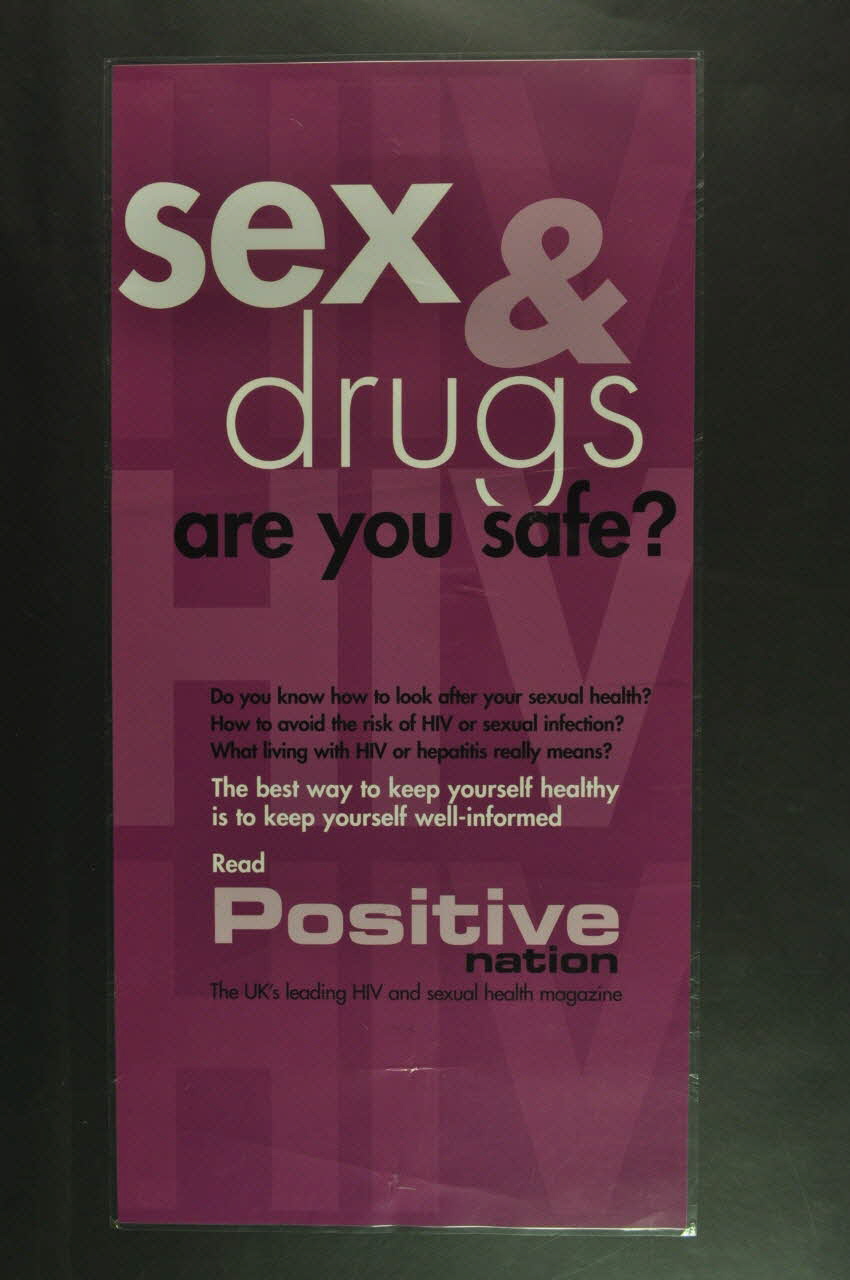 affiche "Sex & drugs are you safe?" (Sexe et drogues : êtes-vous safe?) 2003.108.3 Photo Mucem