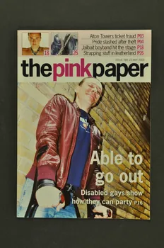 The Pink Paper revue "The pink paper" n° 789, 23 mai 2003 : "Able to go out. Disabled gays show how they can party" (Capable de sortit. Les gays handicapés montrent comment ils peuvent aller en parties) Grande Bretagne 2003/5/23 2003.108.6 Photo Mucem