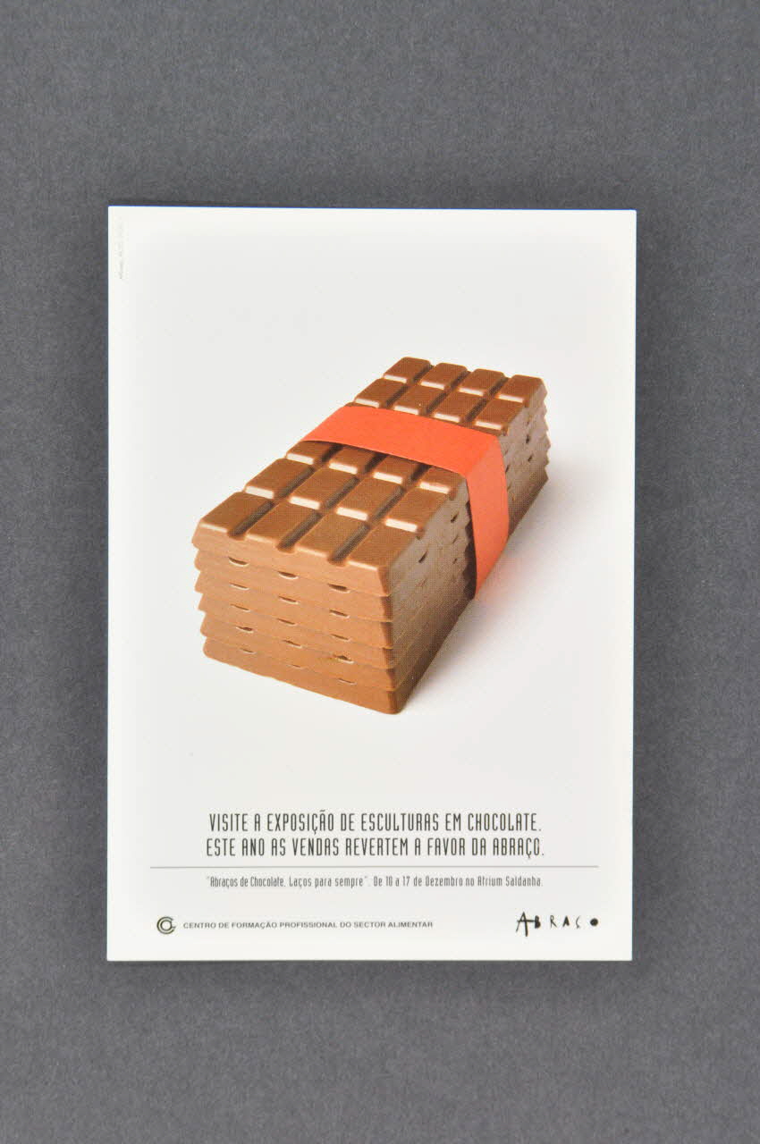 Abraço & Centro De Formaçao Profissional Do Sector carte postale "Visite a exposiçao de esculturas em chocolate..." (Visite d'une exposition de sculptures en chocolat... Portugal 2003 2003.109.103 Photo Mucem