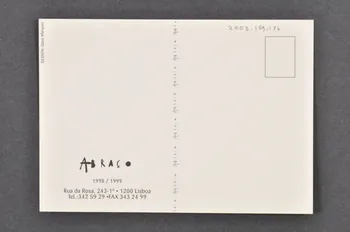 Abraço carte postale 3 silhouettes noires unies par  ruban rouge Portugal 1998/9 2003.109.114  Photo Mucem